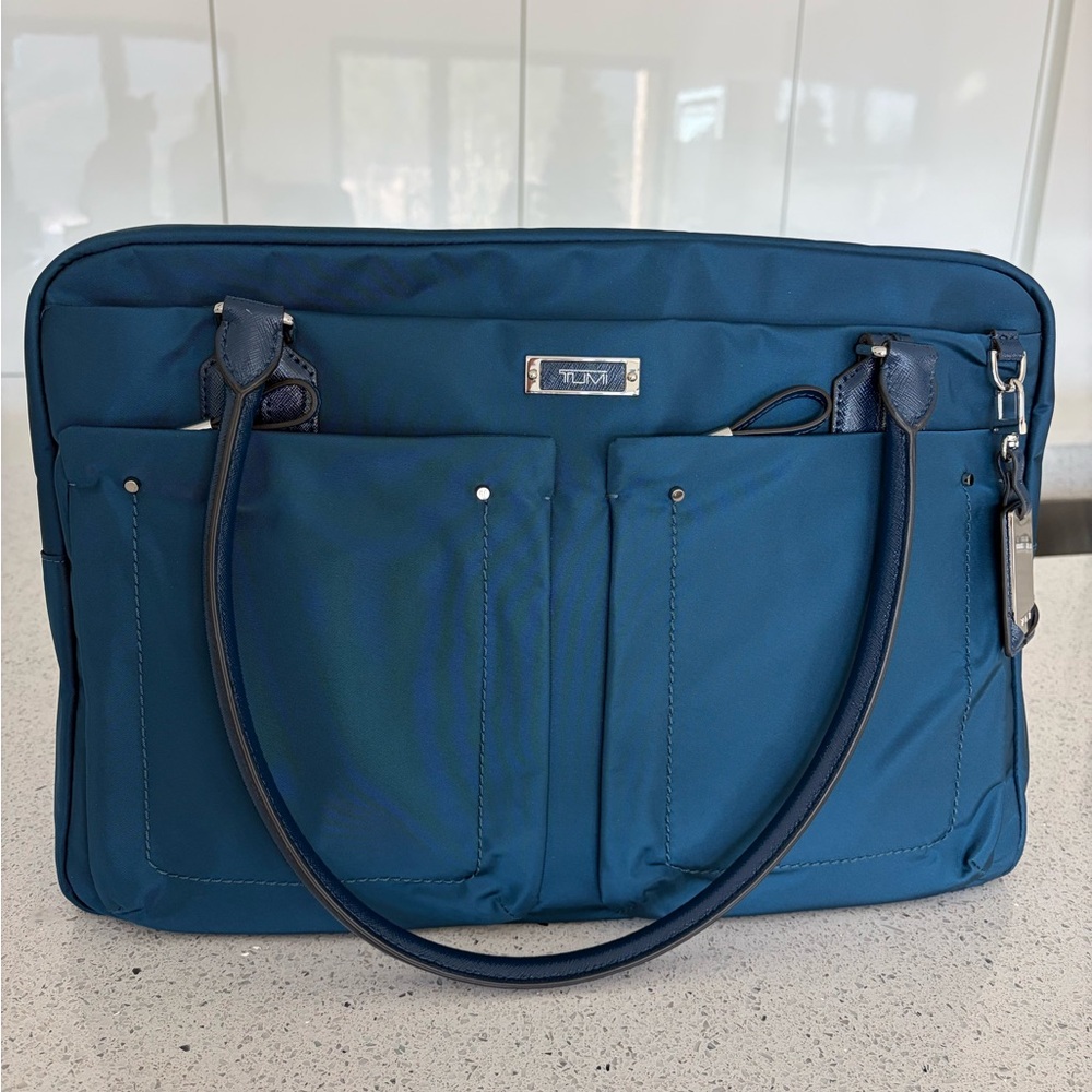 TUMI Navy Carry-On. Never used. Plastic still on inside zip. - Picture 2 of 7